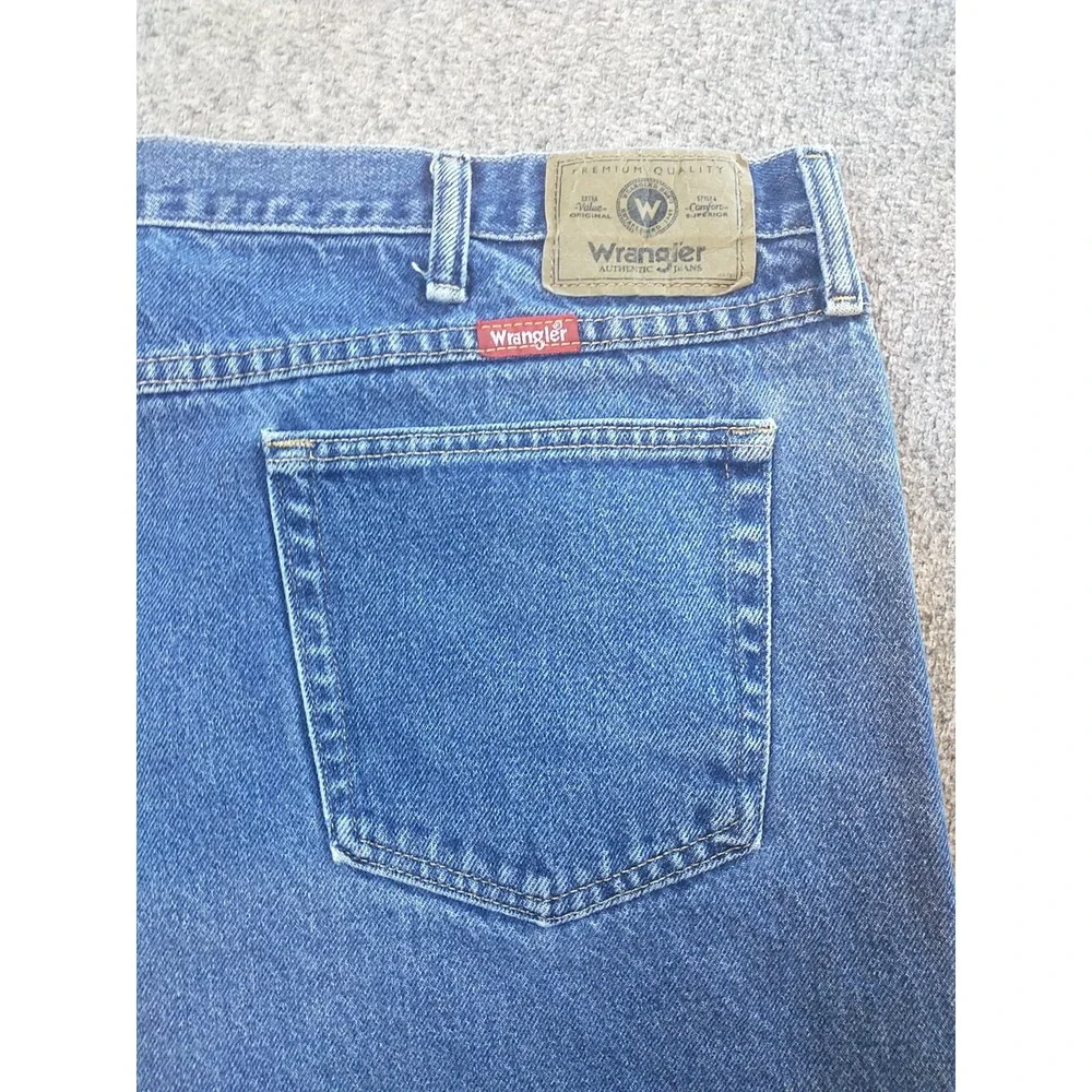 Wrangler Authentics Mens Relaxed Fit Straight Leg Blue Jeans 96501MR 44x29
